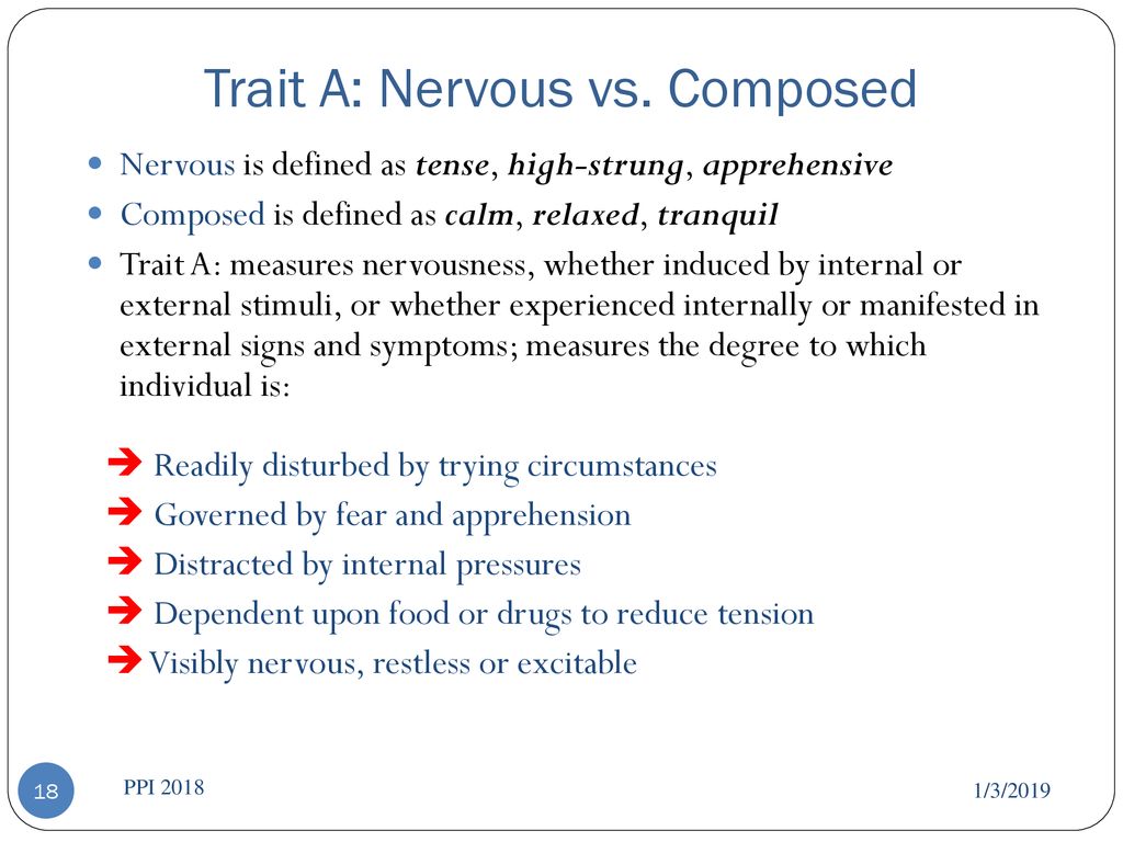 Trait A: Nervous vs. Composed