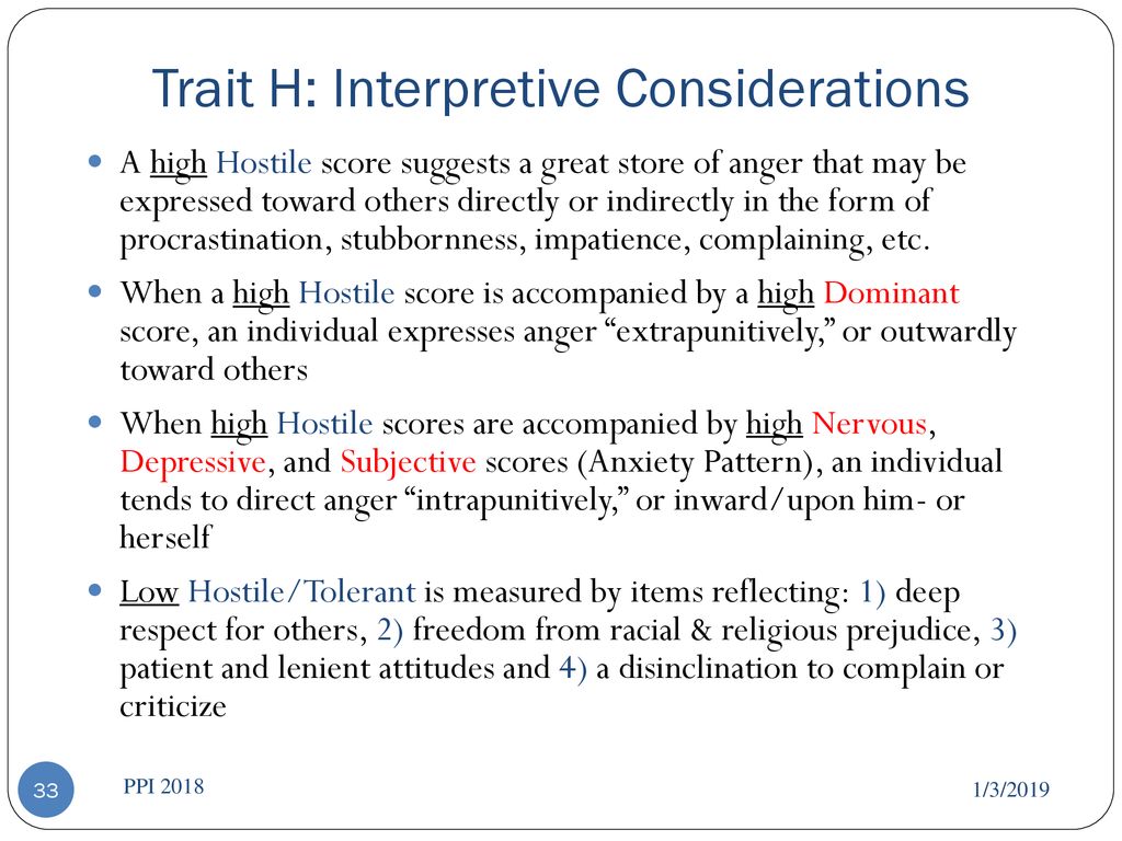 Trait H: Interpretive Considerations
