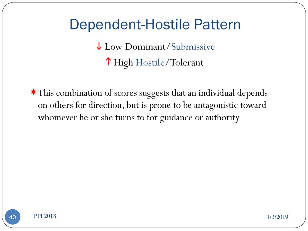 Dependent-Hostile Pattern
