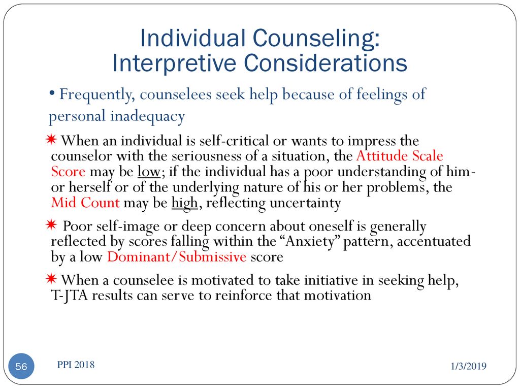 Individual Counseling: Interpretive Considerations