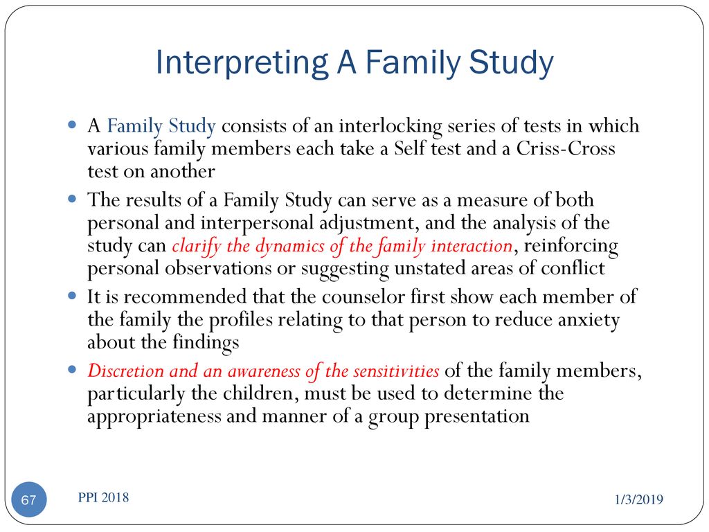 Interpreting A Family Study