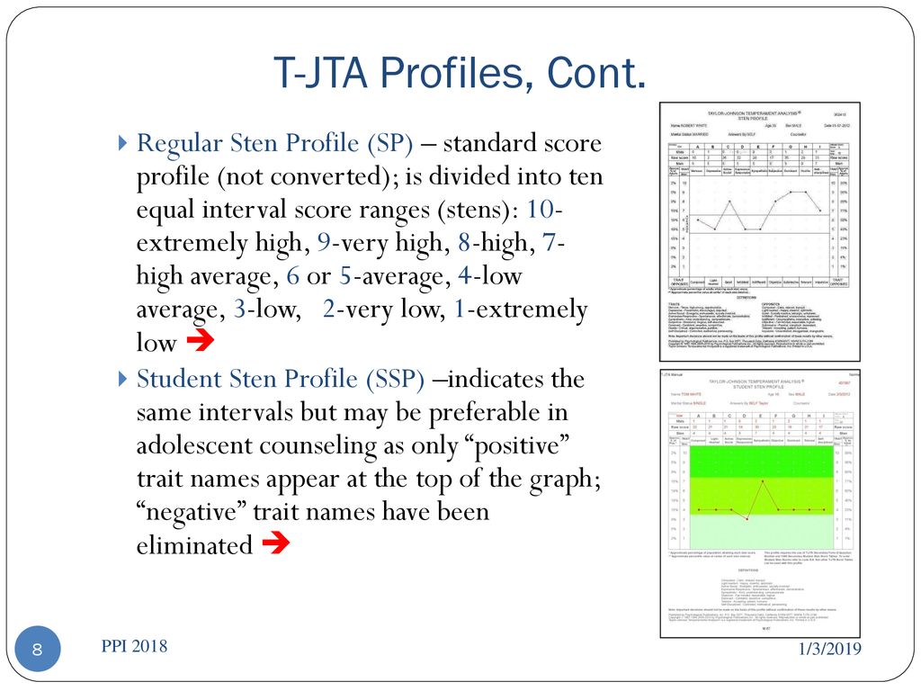 T-JTA Profiles, Cont.