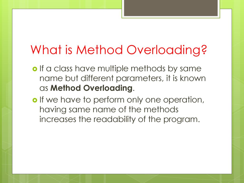 Method overloading