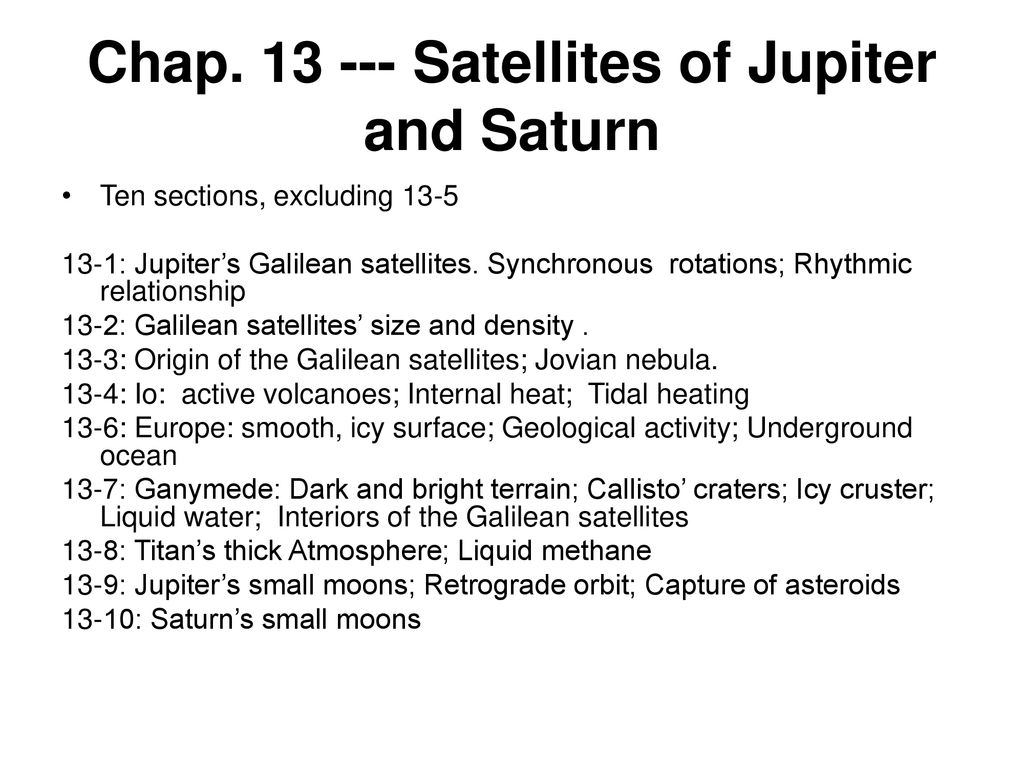 Chap Satellites of Jupiter and Saturn
