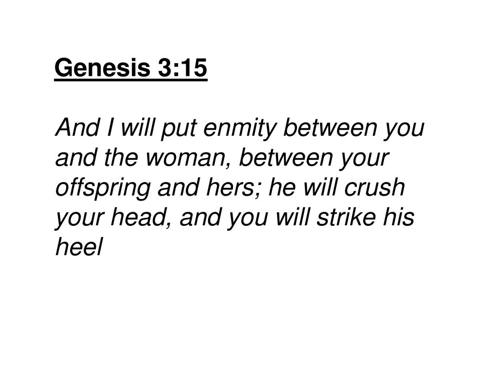 Genesis 3 15 and i will put enmity between you and the woman between