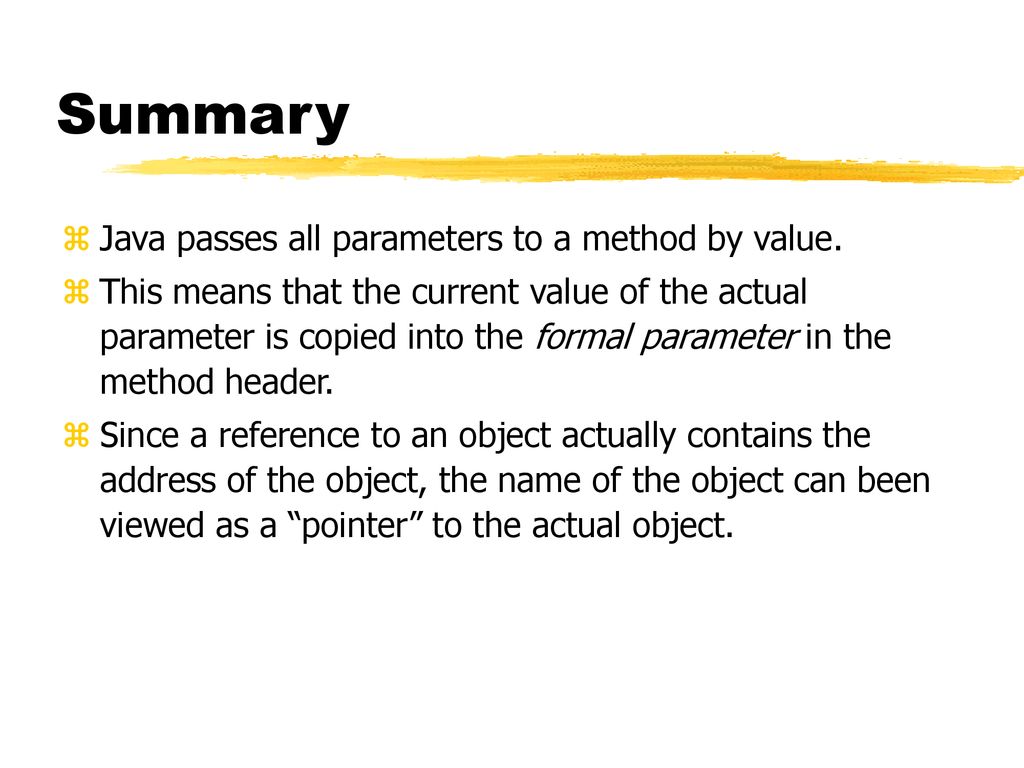Understanding Parameter Passing - ppt download