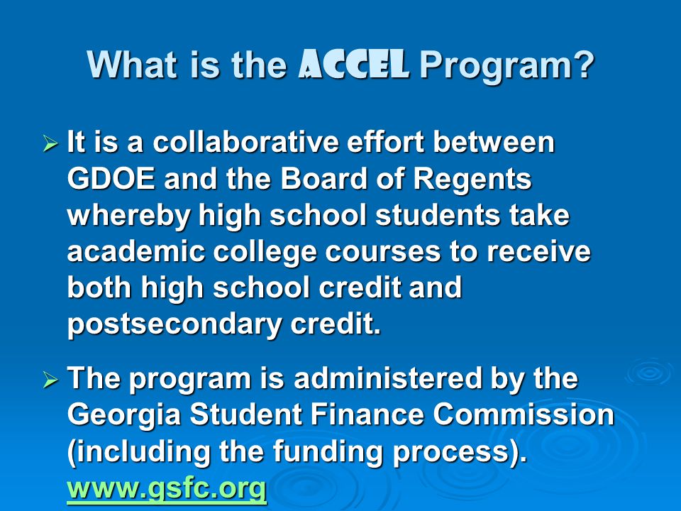 What is the ACCEL Program