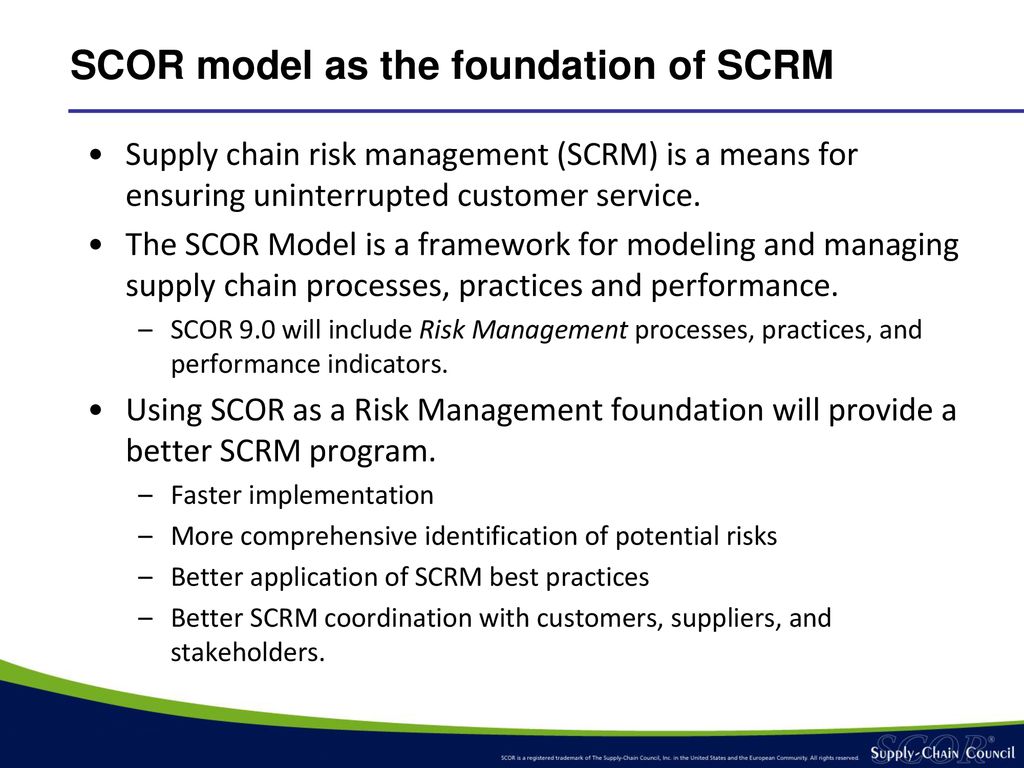 Scor Model Lecture Slides