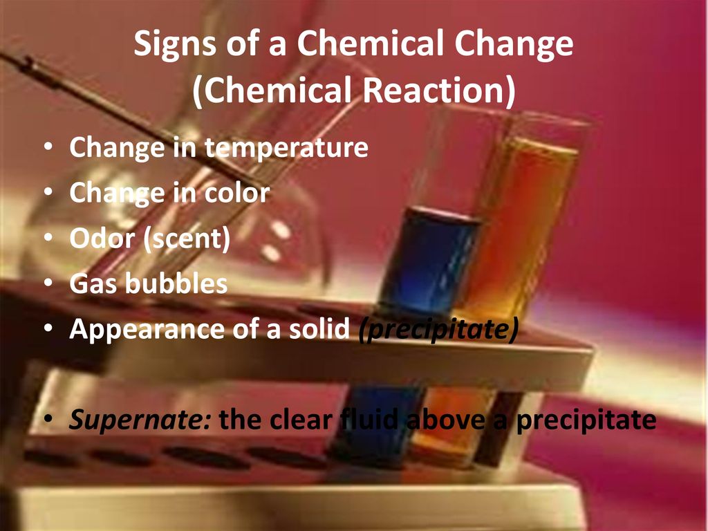 Signs of a Chemical Change (Chemical Reaction) - ppt download