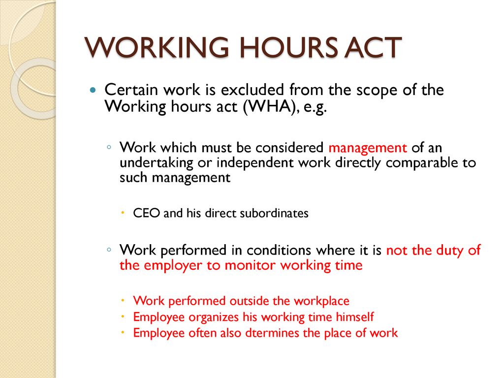 WORKING HOURS. - ppt download