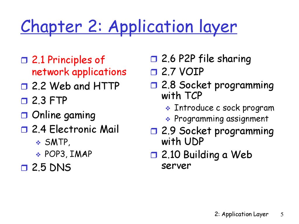 Chapter 2: Application Layer - Ppt Download