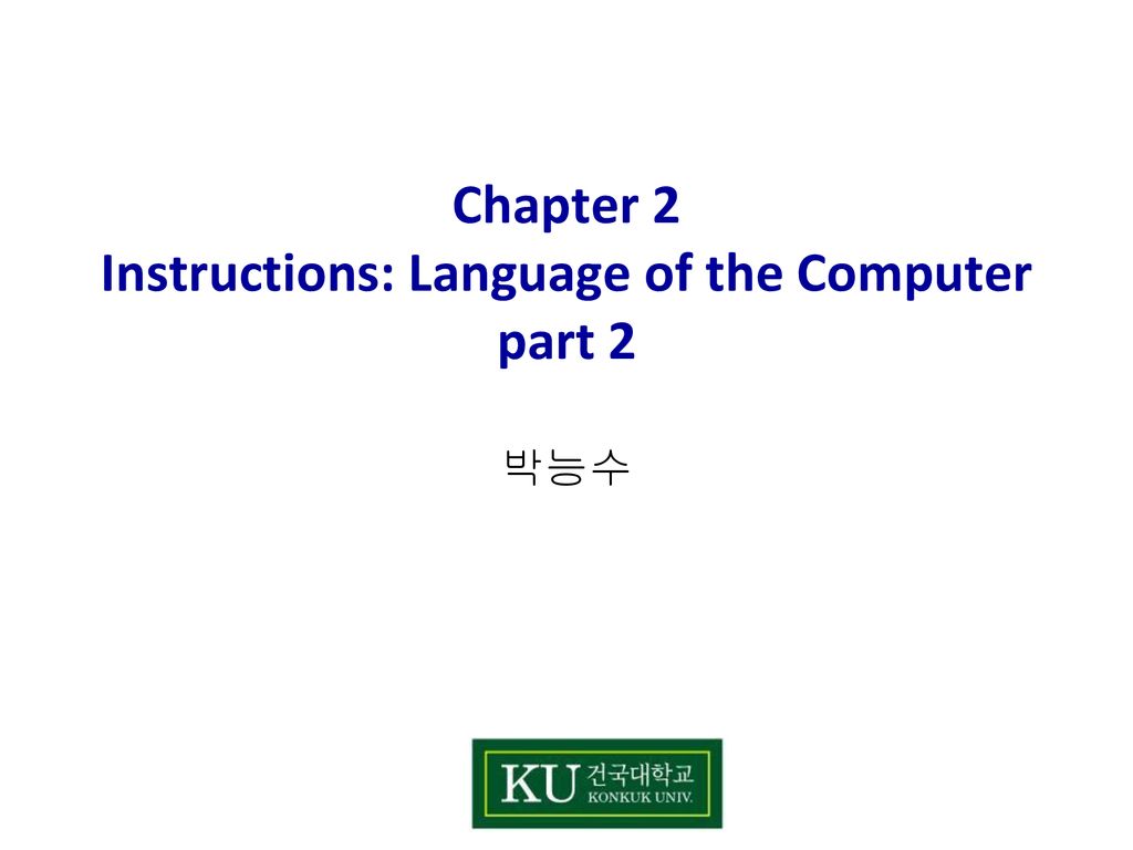 Chapter 2 instructions language of the computer part 2 ppt download