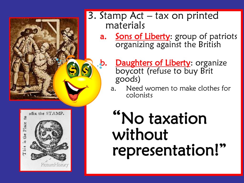 No taxation without representation!