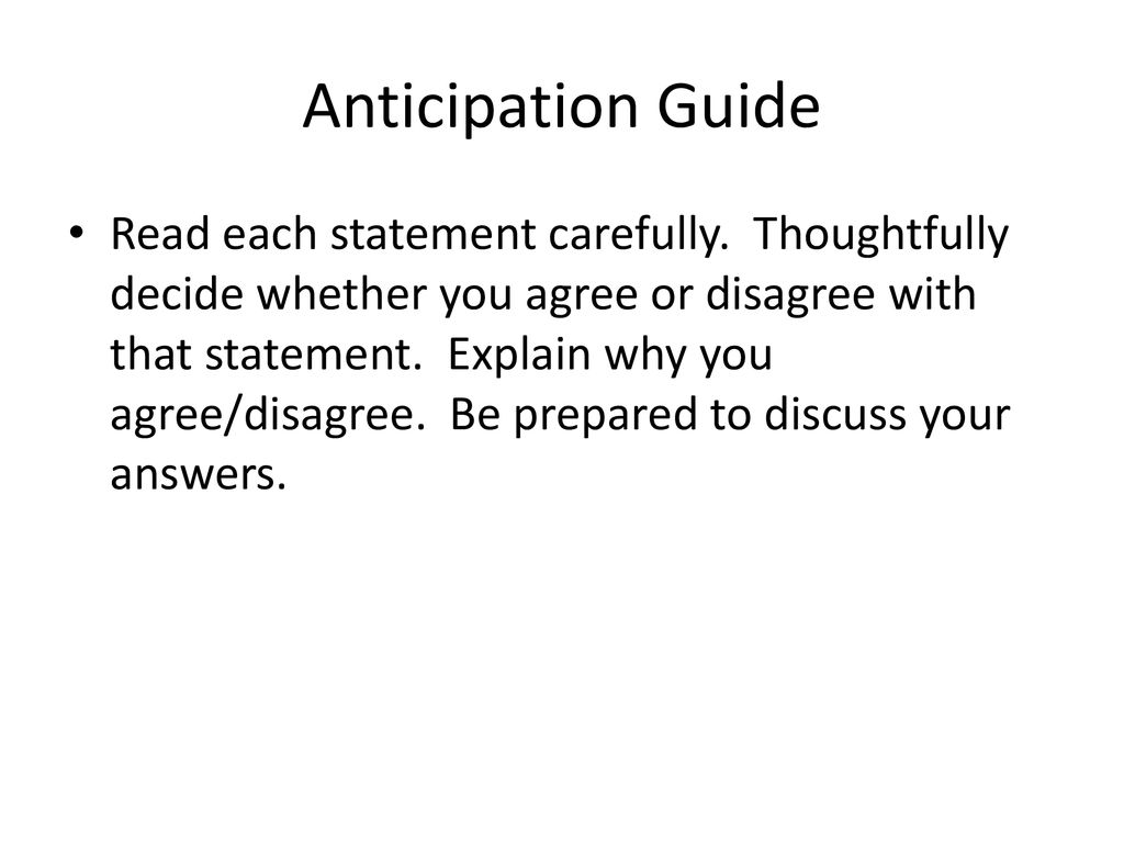 Anticipation Guide