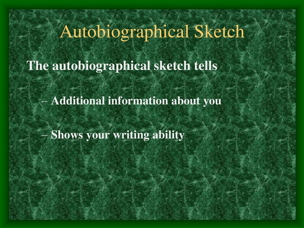 Autobiographical Sketch  ESL worksheet by vmama