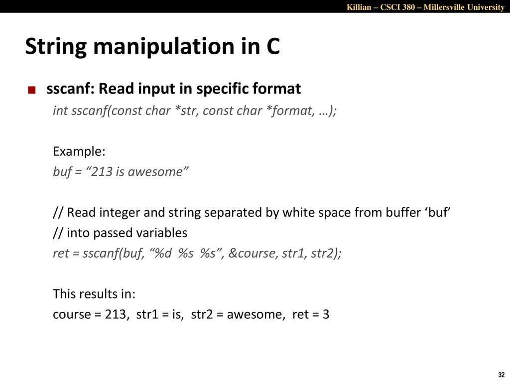 CSCI 380: Operating Systems Lecture #14 Instructor: William Killian ...