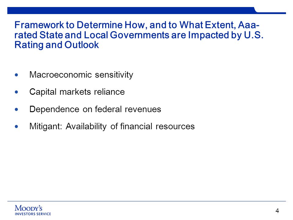 Framework to Determine How, and to What Extent, Aaa-rated State and Local Governments are Impacted by U.S. Rating and Outlook