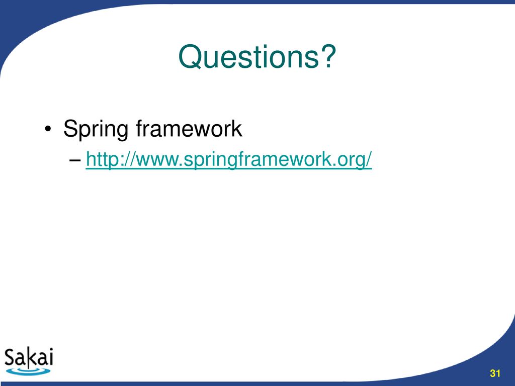 Questions Spring framework