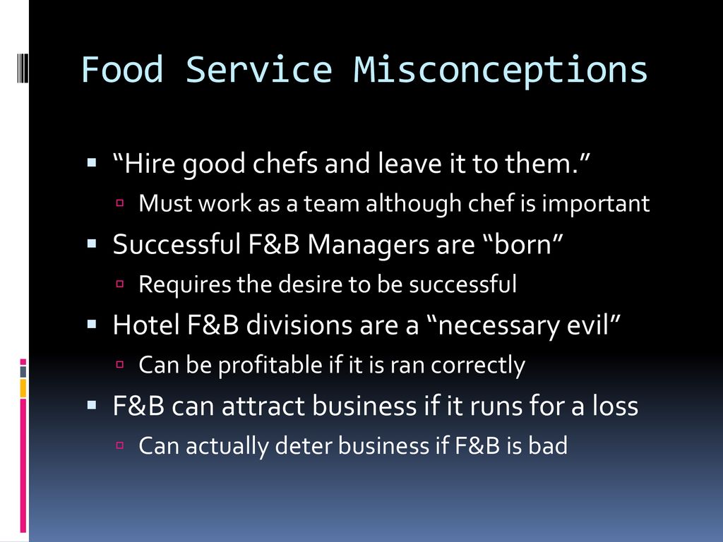 The Management And Operation Of Food Services Ppt Download