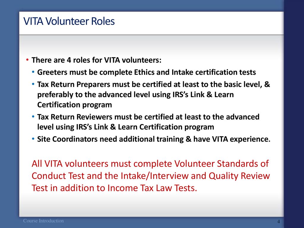 Introduction to VITA Federal Tax Law Tax year ppt download