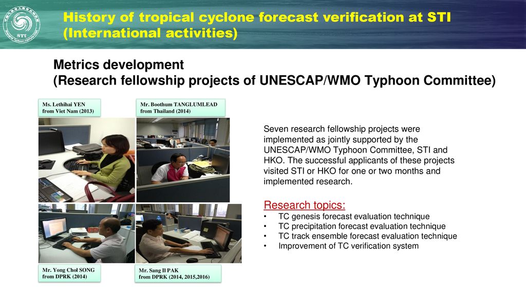 (Research fellowship projects of UNESCAP/WMO Typhoon Committee)