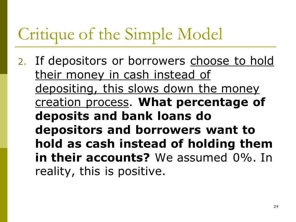 Critique of the Simple Model