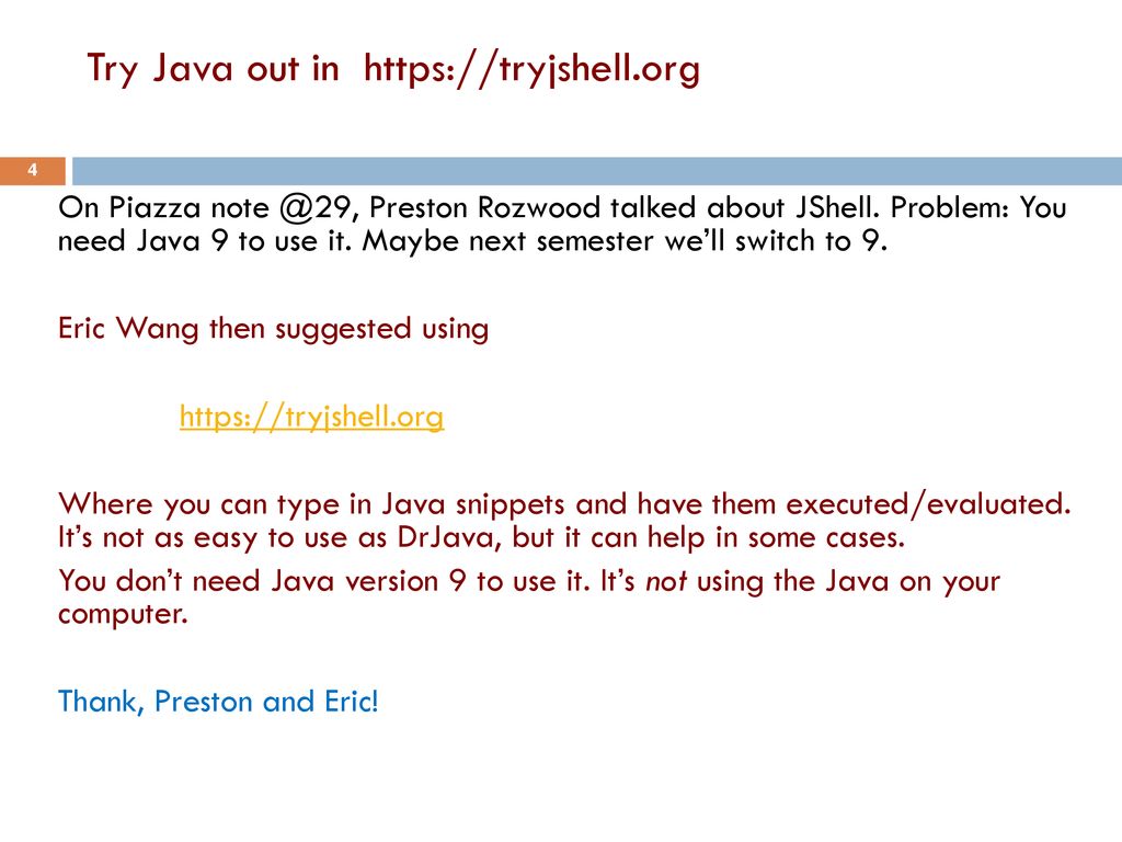 CS/ENGRD 2110 Fall 2018 Lecture 2: Objects and classes in Java - ppt ...