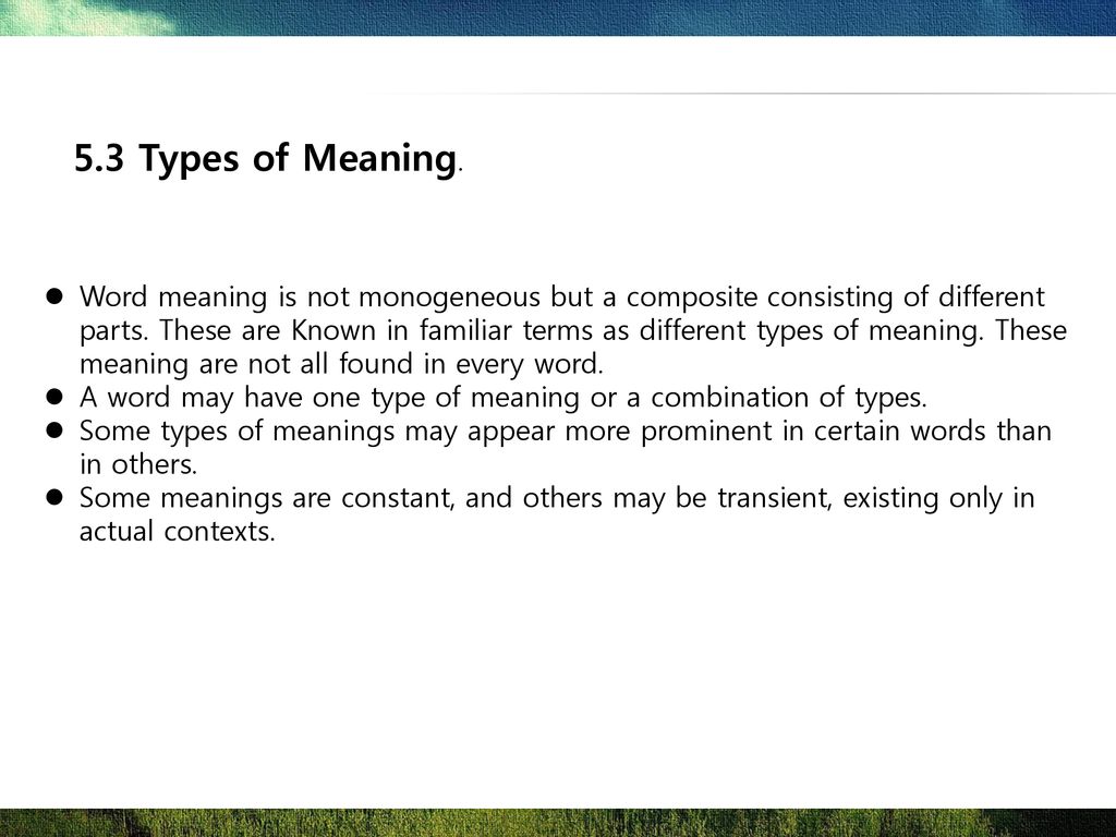 Type Meaning