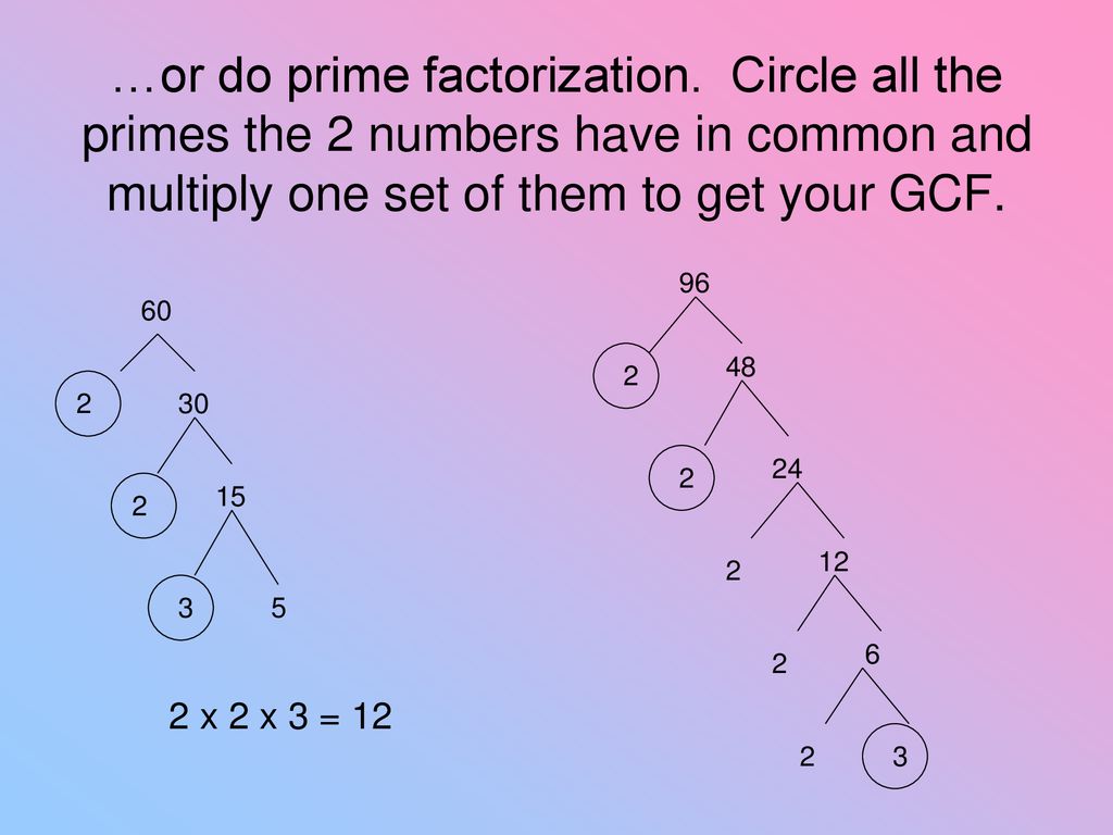 Greatest Common Factor and Least Common Multiples GCF and LCM - ppt ...