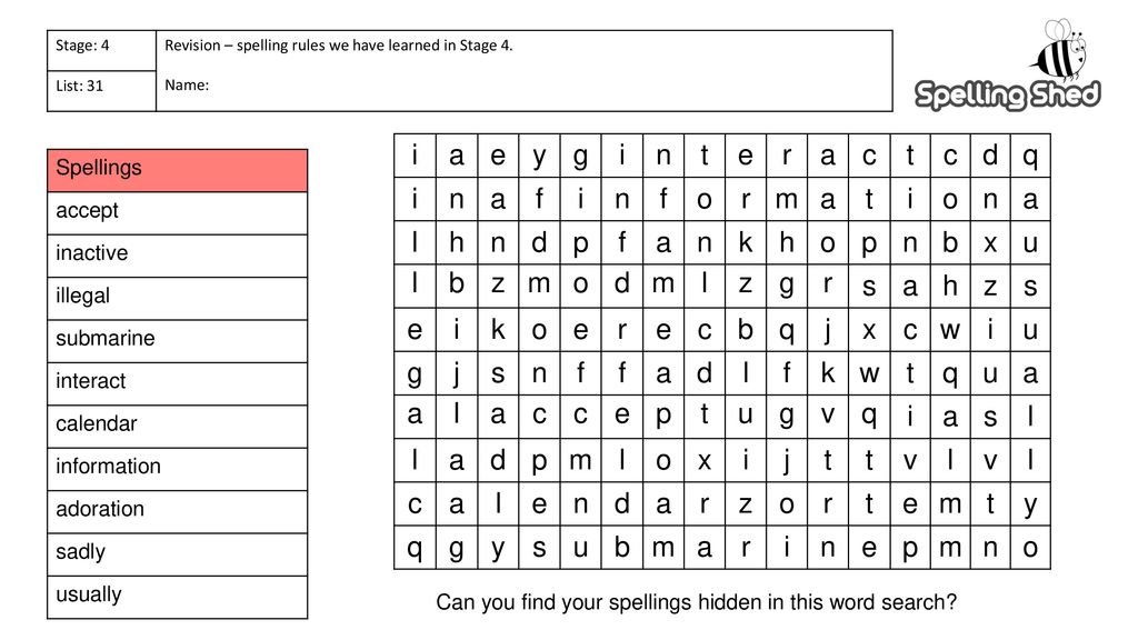 Spelling Scheme Of Work Ppt Download