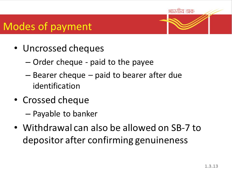 What is the difference between an order cheque and a crossed