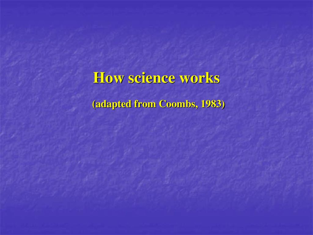 How science works (adapted from Coombs, 1983)