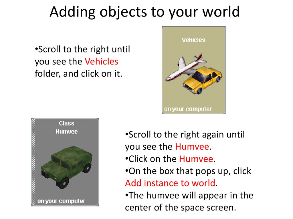 Adding objects to your world