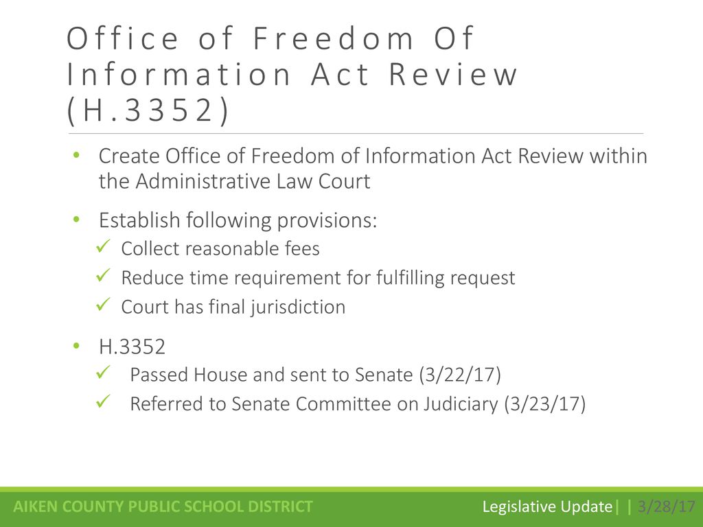 Office of Freedom Of Information Act Review (H.3352)