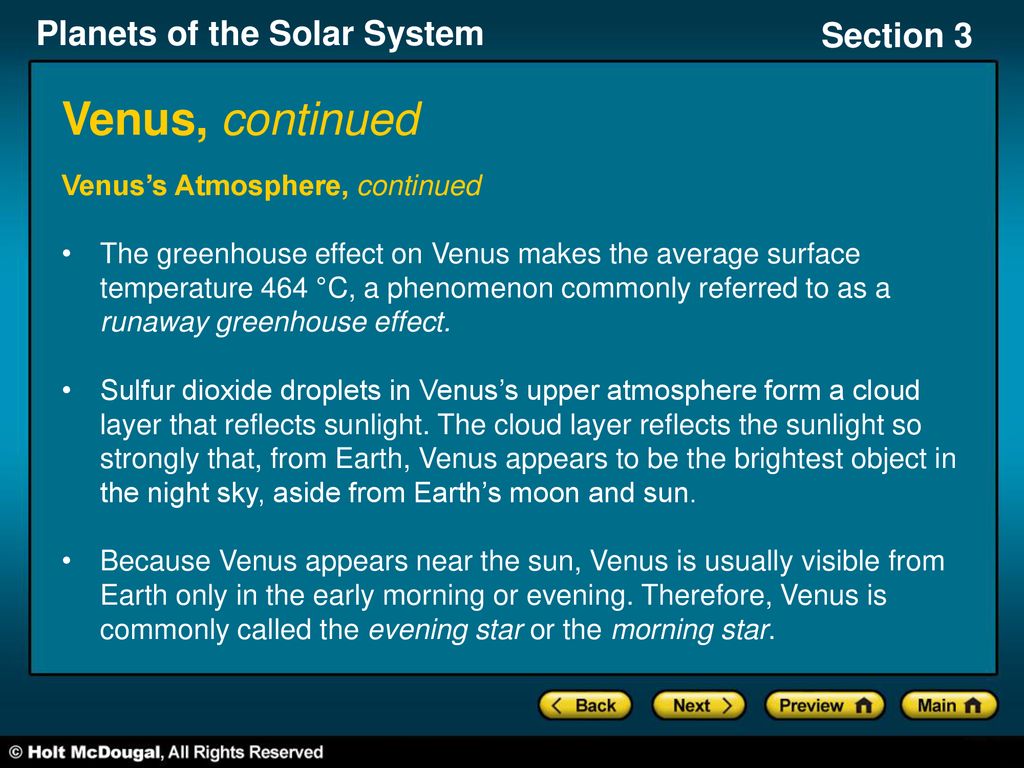 Venus, continued Venus’s Atmosphere, continued