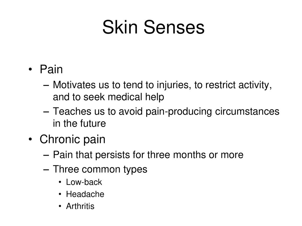 Skin Senses Pain Chronic pain