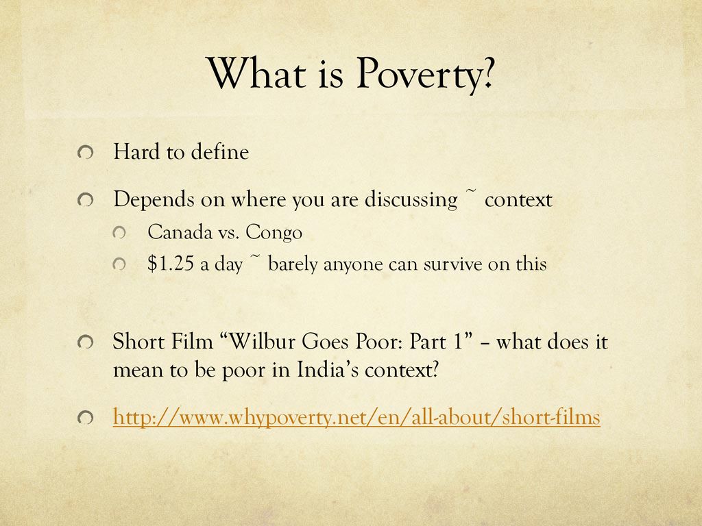 What is Poverty Hard to define