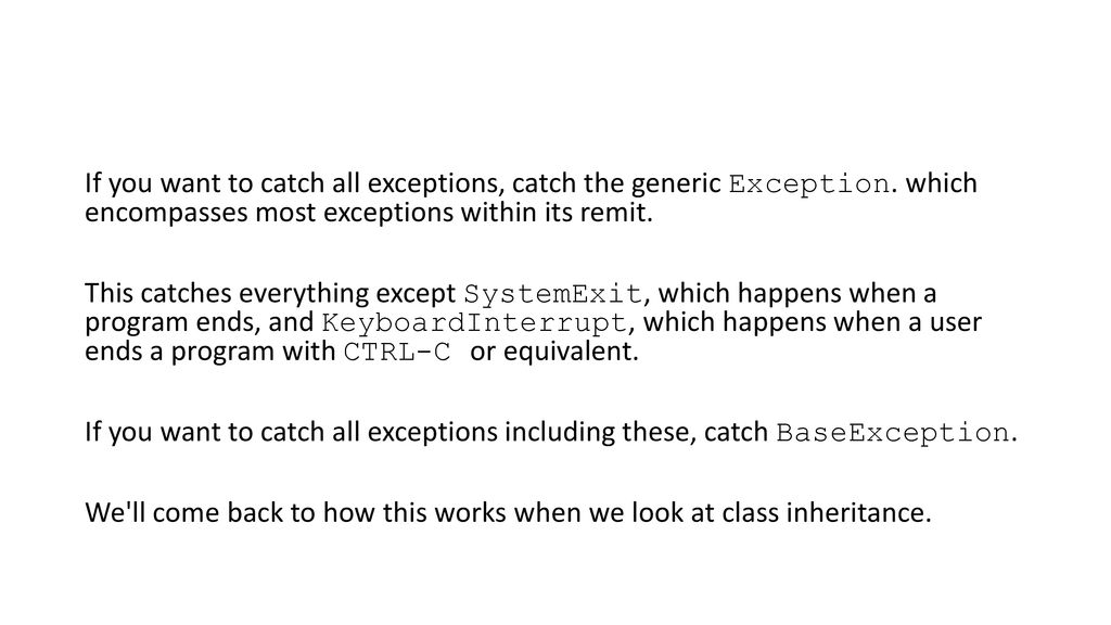 Exceptions. - ppt download