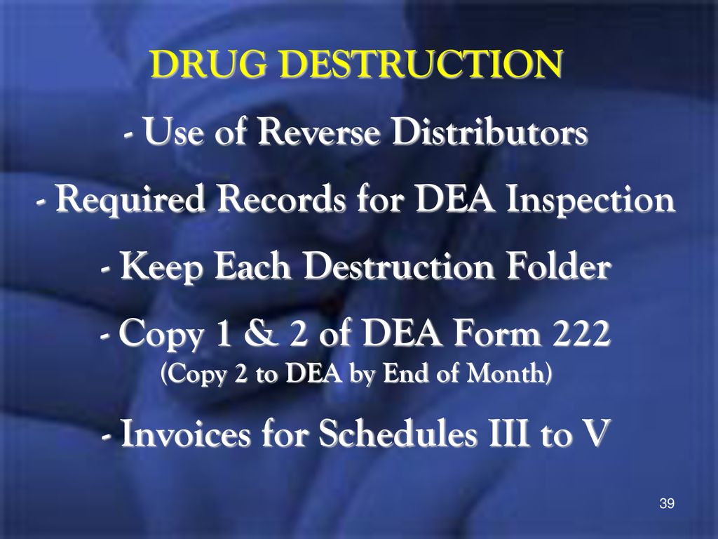 How to Survive a DEA Inspection Series DEA Pharmacy Inspection