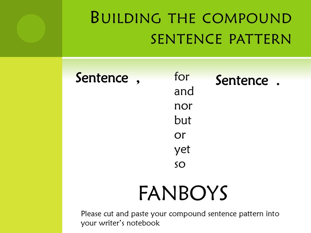 (L275) FANBOYS coordinating conjunction (compound sentence) Bundle