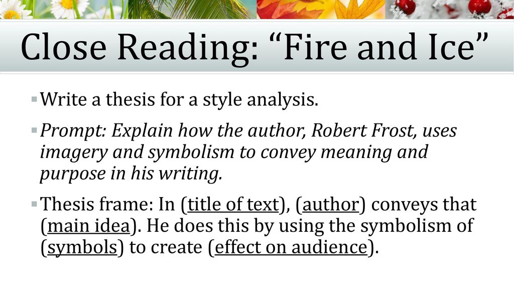 Fire And Ice By Robert Frost Ppt Download