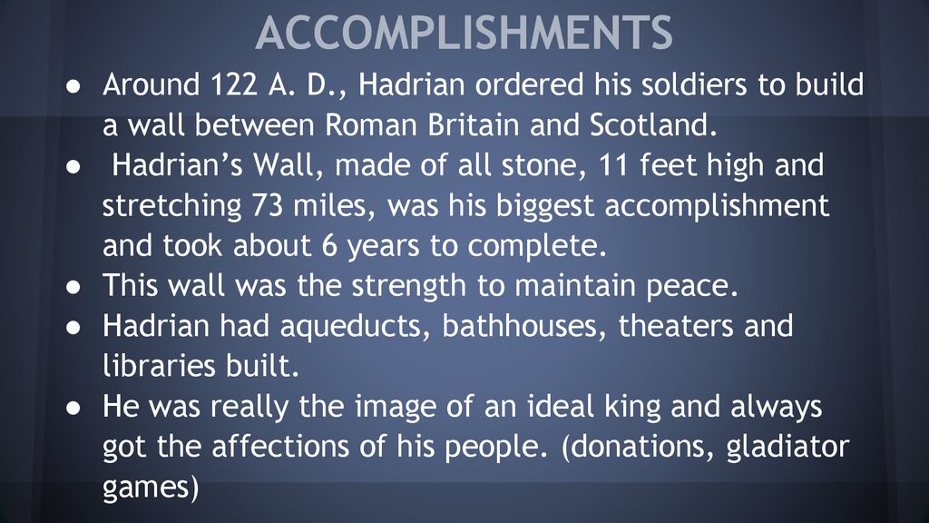 emperor hadrian accomplishments