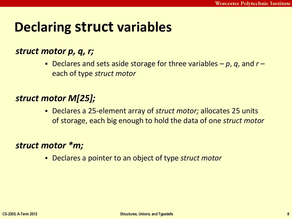 Structures, Unions, and Typedefs - ppt download
