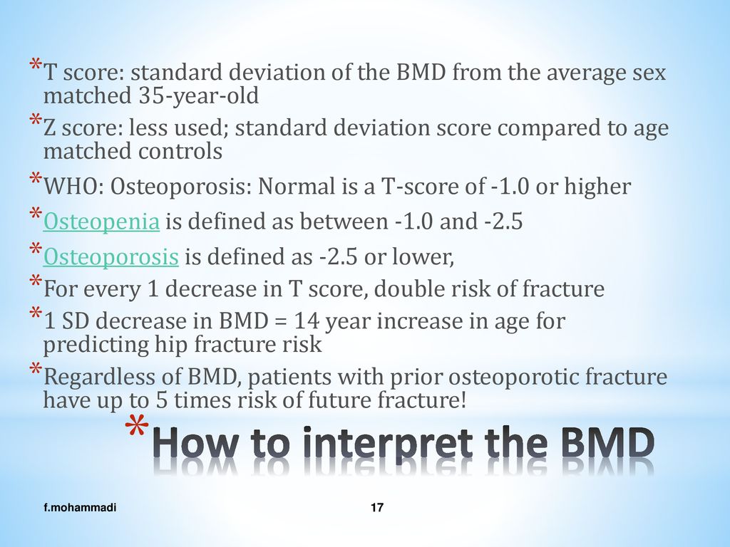How to interpret the BMD