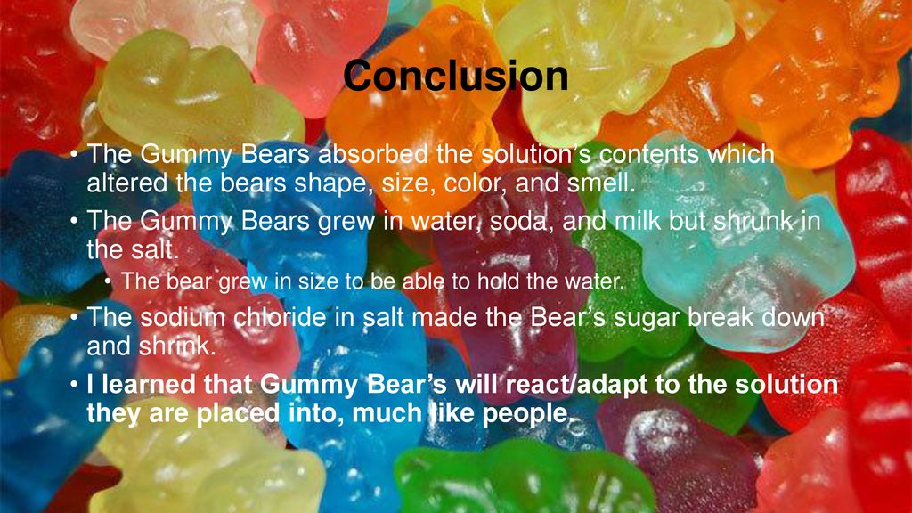 gummy bear in salt water