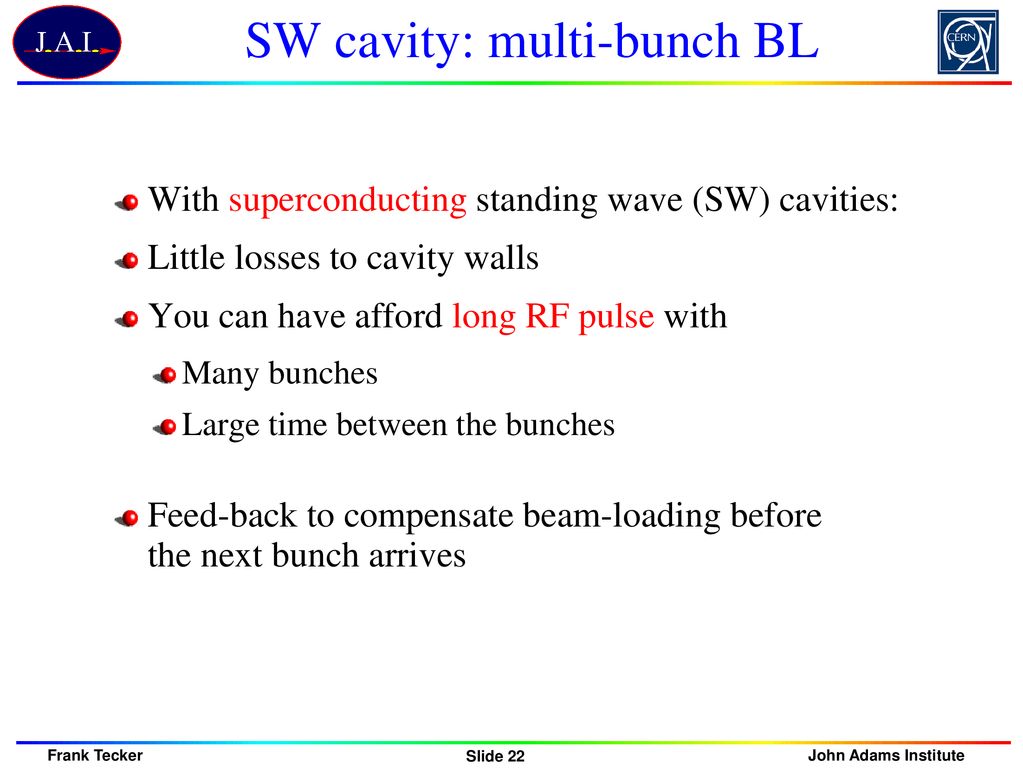 SW cavity: multi-bunch BL