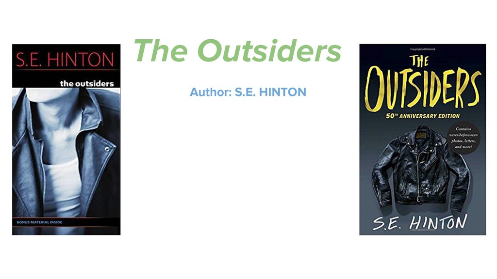 The Outsiders Author: S.E. HINTON. - ppt download