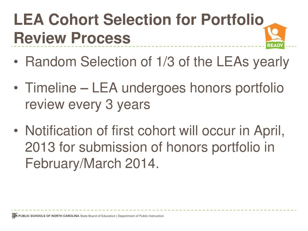 LEA Cohort Selection for Portfolio Review Process