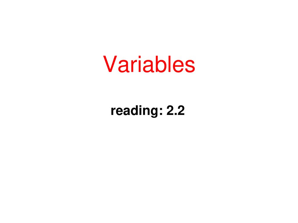 Variables reading: