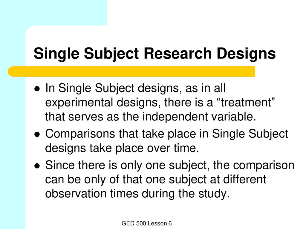 what is single subject research design